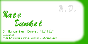 mate dunkel business card